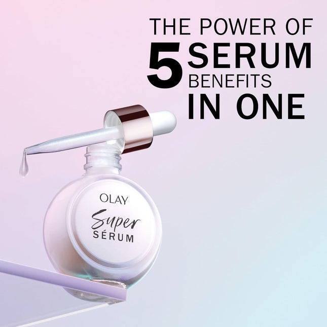 Olay Super Serum, Hydrating Face Serum with Vitamin C, Niacinamide, Collagen Peptide, Anti-Ageing & Brightening Skincare for a Youthful Glow, 30ml