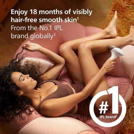 Philips Lumea 8000 Series IPL Hair Removal Device - Laser Hair Removal Alternative, SenseIQ Technology, 4 Attachments for Body, Face, Bikini and Underarms, Satin Compact Pen Trimmer, Model BRI949/00