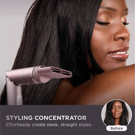 SHARK HD652SUK FlexFusion Straight 5-in-1 Air Styler & Hair Dryer with Storage Case - Cosmic Blush