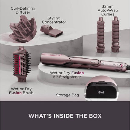 SHARK HD652SUK FlexFusion Straight 5-in-1 Air Styler & Hair Dryer with Storage Case - Cosmic Blush