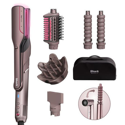 SHARK HD652SUK FlexFusion Straight 5-in-1 Air Styler & Hair Dryer with Storage Case - Cosmic Blush
