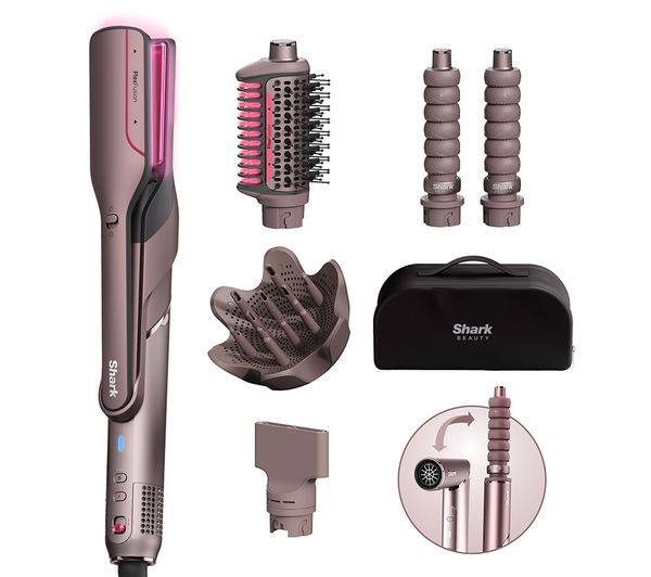 SHARK HD652SUK FlexFusion Straight 5-in-1 Air Styler & Hair Dryer with Storage Case - Cosmic Blush